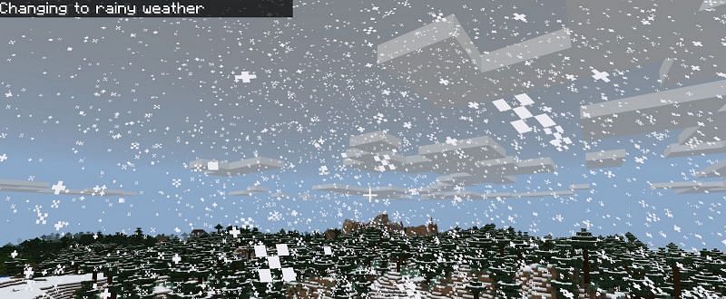Как сделать снег в Minecraft2